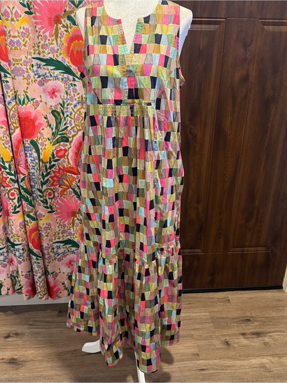 NIC+ZOE Multi-Color Geometric Maxi Dress SMALL